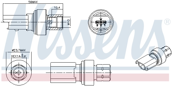 Comutator presiune, aer conditionat NISSENS 301136