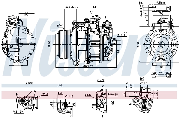 Compresor, climatizare NISSENS 890749