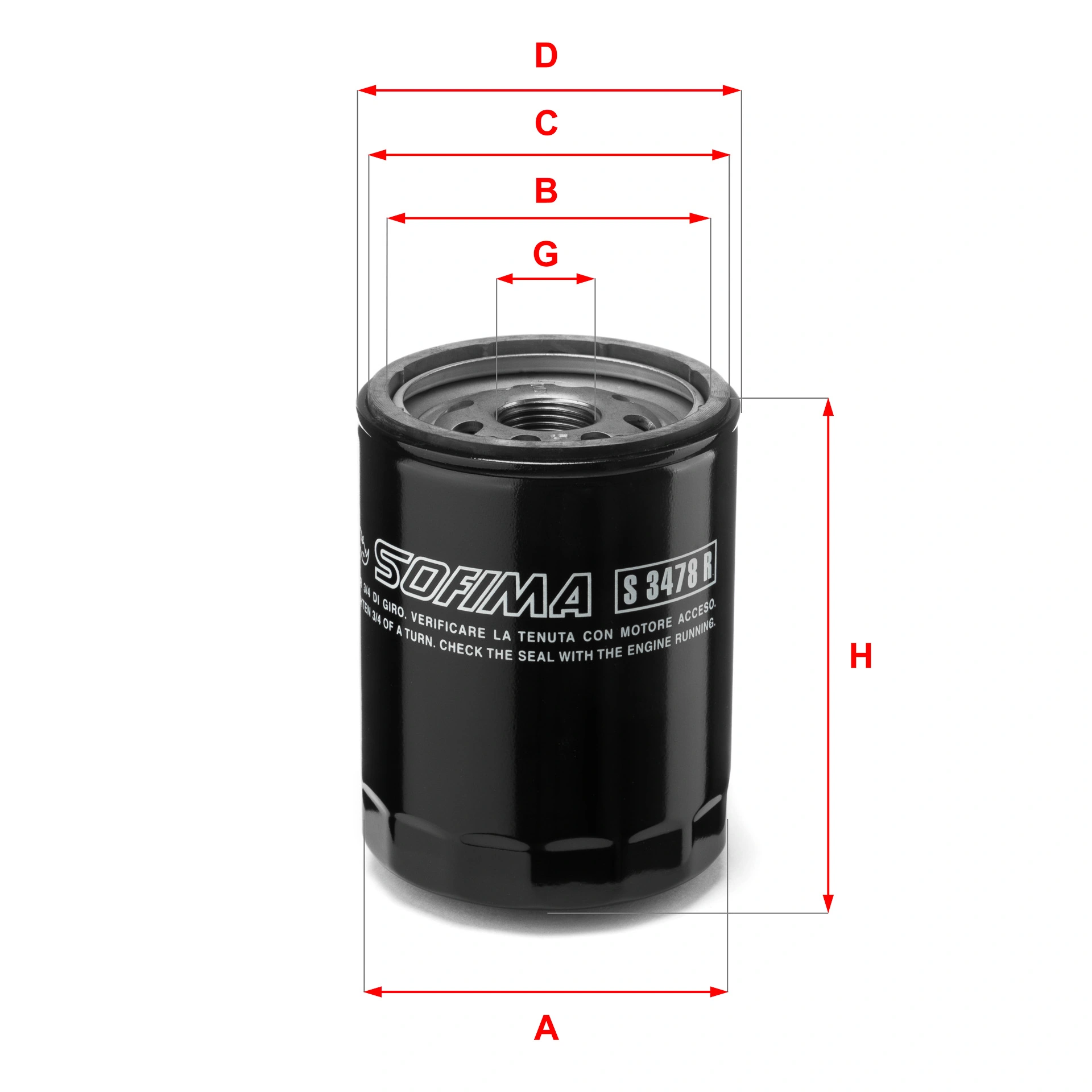 Filtru ulei SOFIMA S3478R