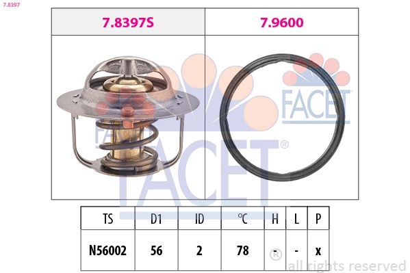 Termostat, lichid racire FACET 7.8397