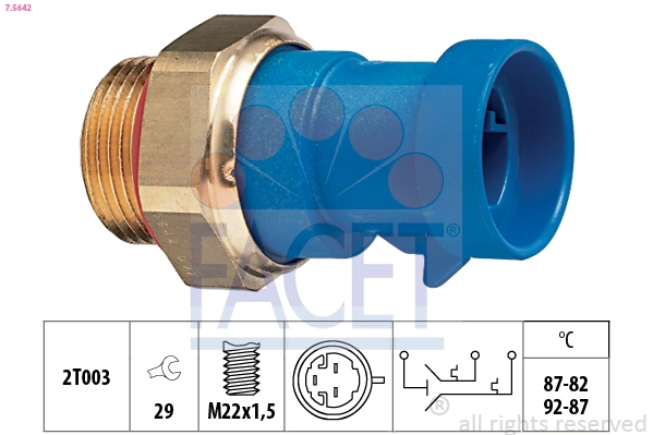 Comutator temperatura, ventilator radiator FACET 7.5642