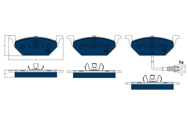 Set placute frana, frana disc TRW GDB1386BTE