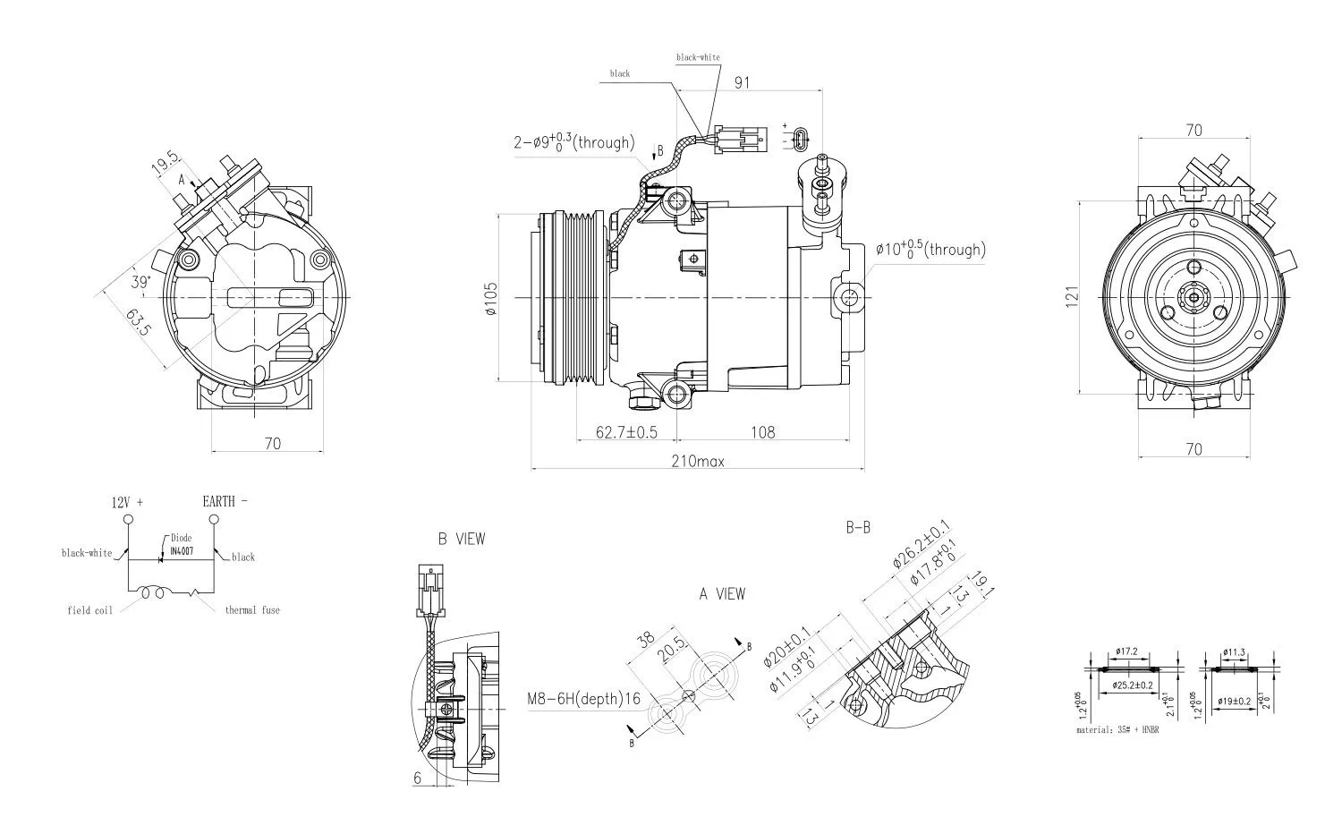 Compresor, climatizare HELLA 8FK366200-721