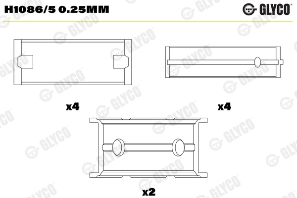 Cuzineti, arbore cotit GLYCO H1086/50.25mm