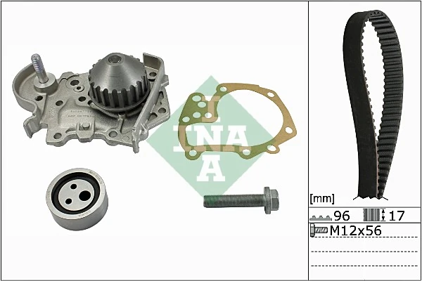 Set pompa apa+curea dintata INA 530019131