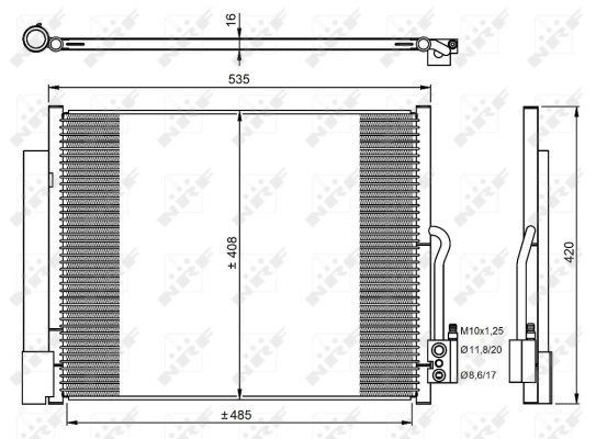 Condensator, climatizare NRF 350053