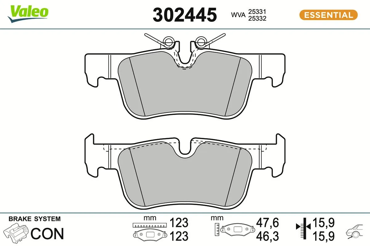 Set placute frana, frana disc VALEO 302445