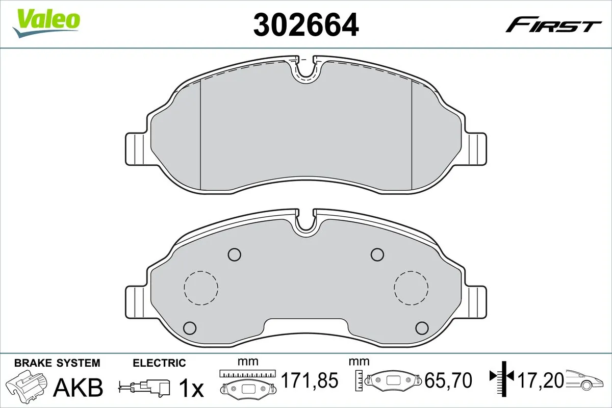Set placute frana, frana disc VALEO 302664