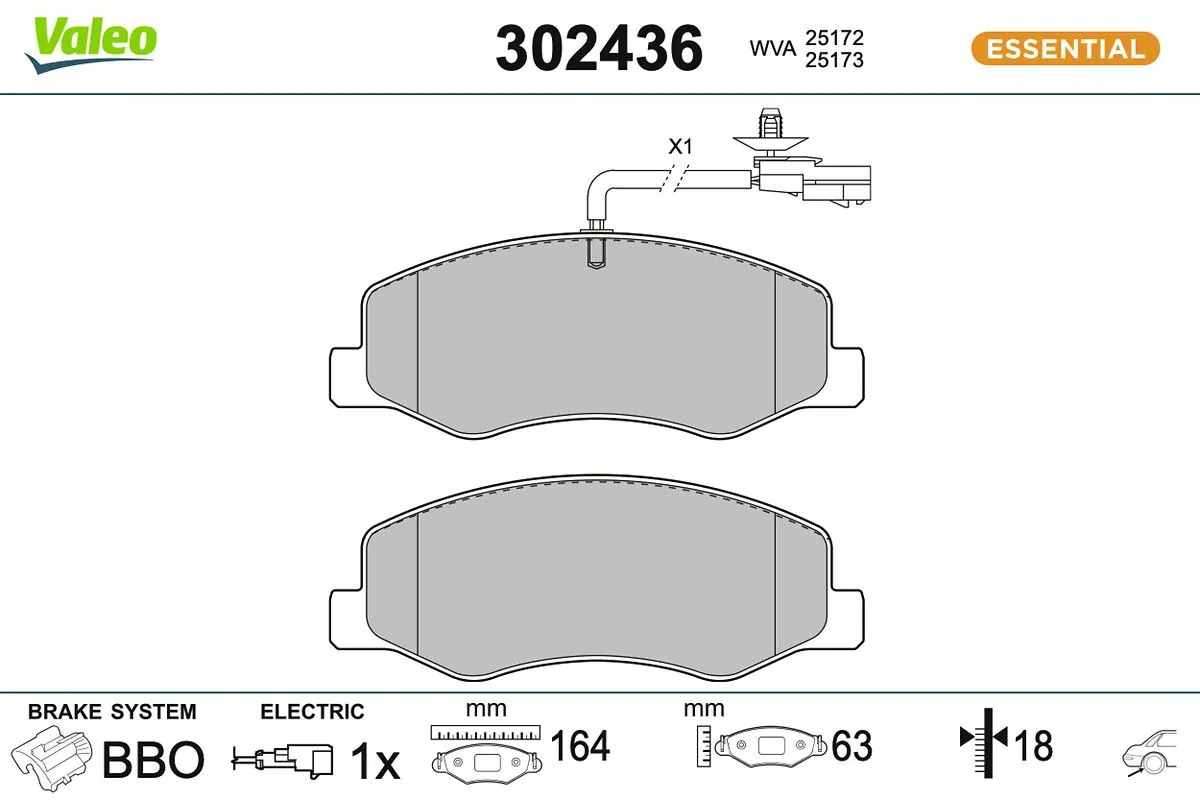 Set placute frana, frana disc VALEO 302436