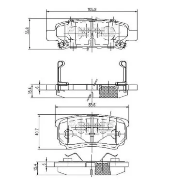 Set placute frana, frana disc NIPPARTS N3615015