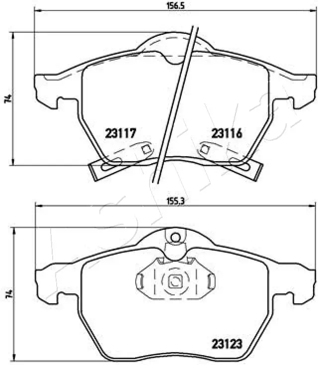 Set placute frana, frana disc ASHIKA 50-00-0412