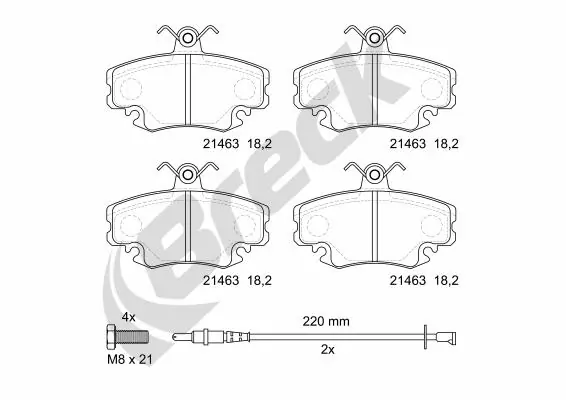 Set placute frana, frana disc BRECK 214630070210