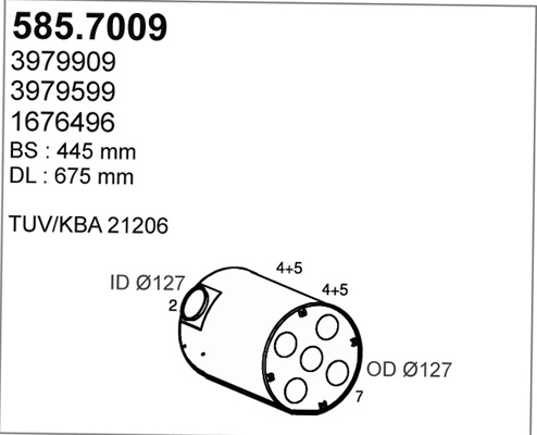 Amortizor zgomot mijloc/spate ASSO 585.7009