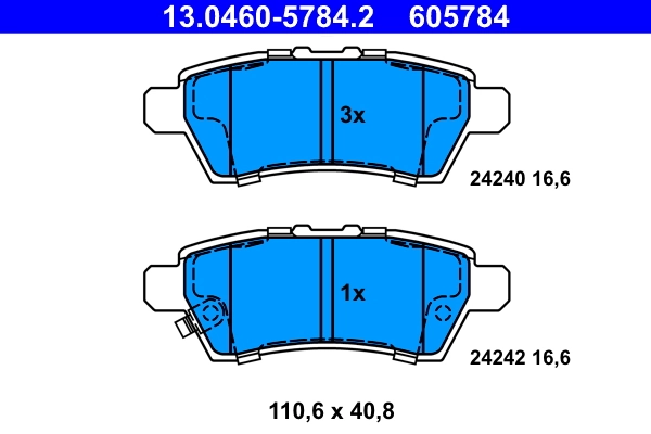 Set placute frana, frana disc ATE 13.0460-5784.2