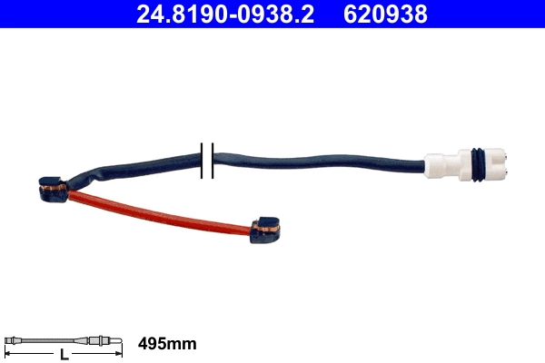 Senzor de avertizare, uzura placute de frana ATE 24.8190-0938.2