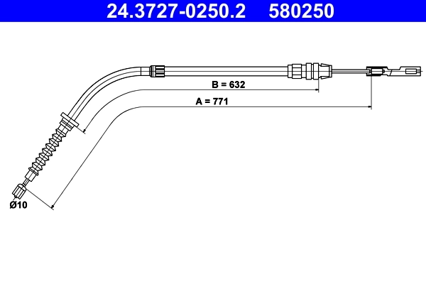 Cablu frana de parcare ATE 24.3727-0250.2