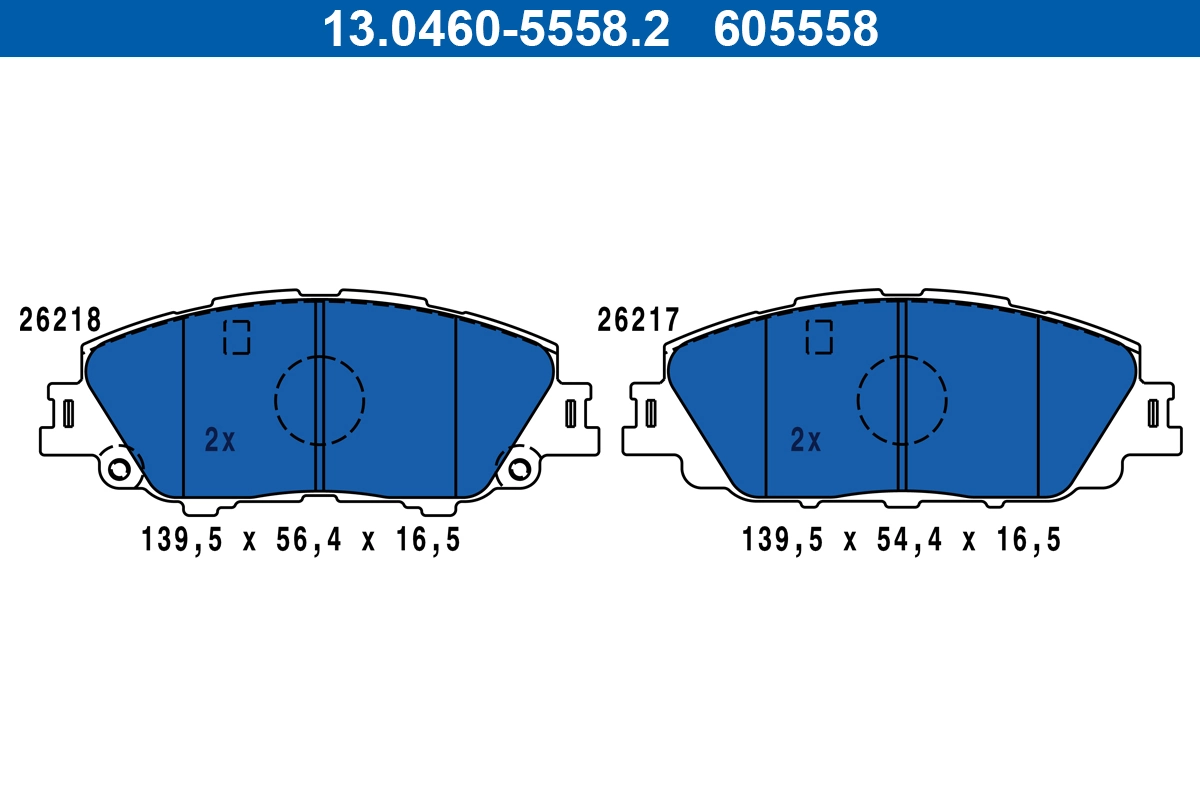 Set placute frana, frana disc ATE 13.0460-5558.2