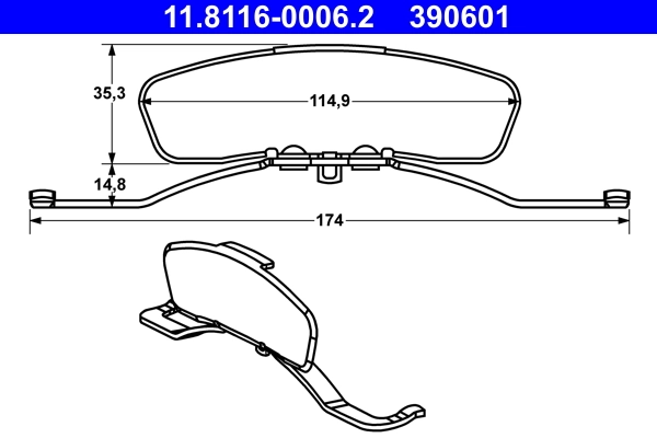 Arc, etrier frana ATE 11.8116-0006.2