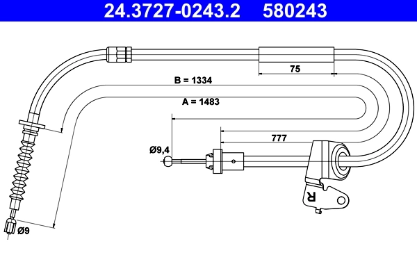 Cablu frana de parcare ATE 24.3727-0243.2