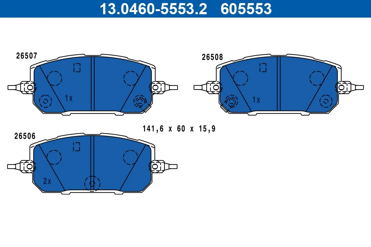 Set placute frana, frana disc ATE 13.0460-5553.2