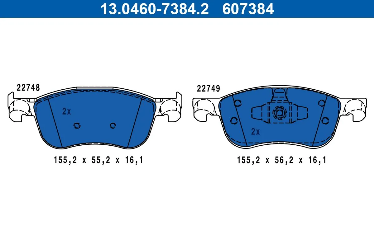 Set placute frana, frana disc ATE 13.0460-7384.2