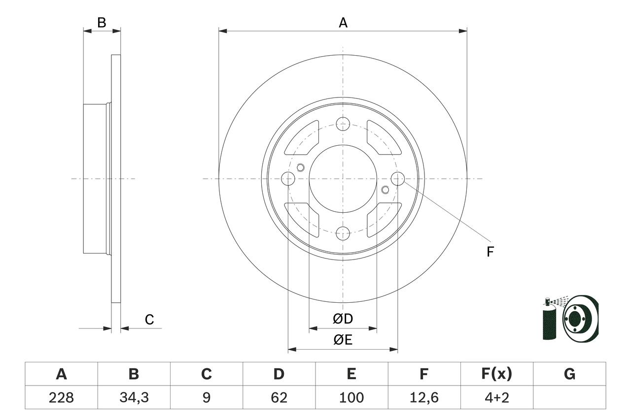Disc frana BOSCH 0 986 479 F38