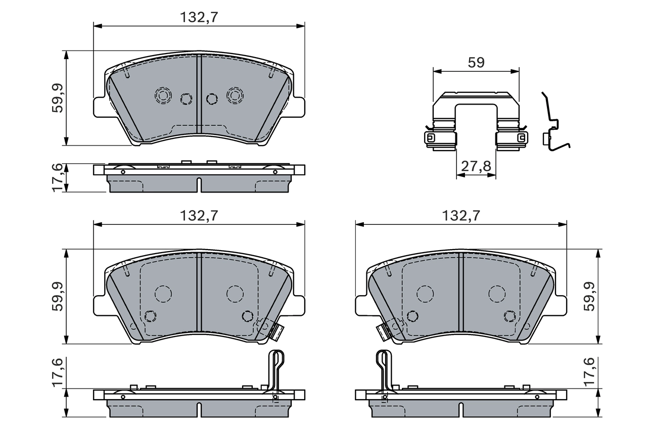Set placute frana, frana disc BOSCH 0 986 460 189