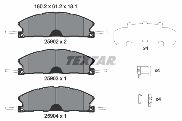 Set placute frana, frana disc TEXTAR 2590201