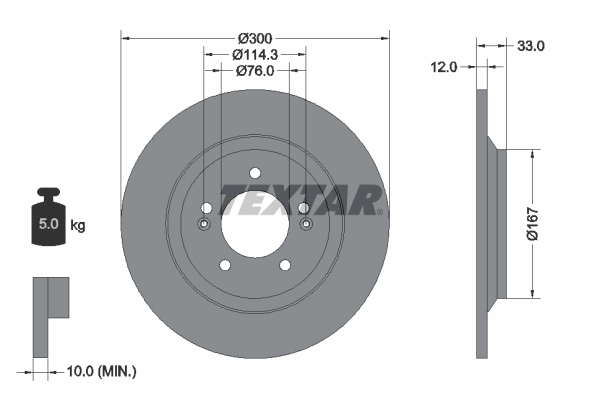 Disc frana TEXTAR 92296303