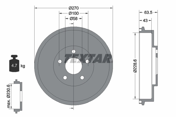 Tambur frana TEXTAR 94031000