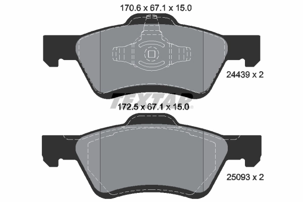Set placute frana, frana disc TEXTAR 2443901