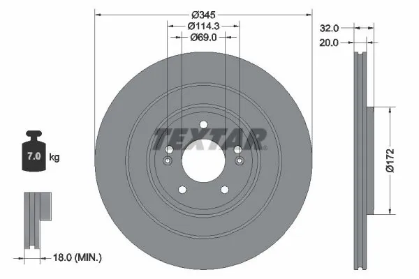 Disc frana TEXTAR 92349403