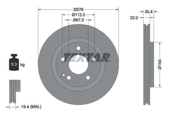 Disc frana TEXTAR 92099603