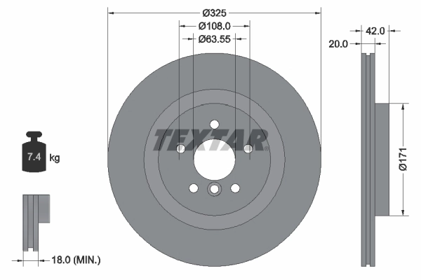 Disc frana TEXTAR 92318105