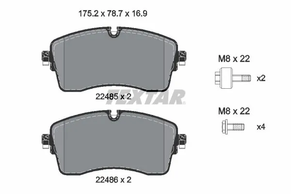 Set placute frana, frana disc TEXTAR 2248505