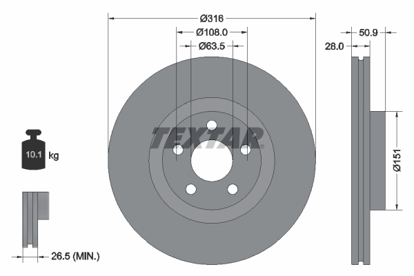 Disc frana TEXTAR 92317203