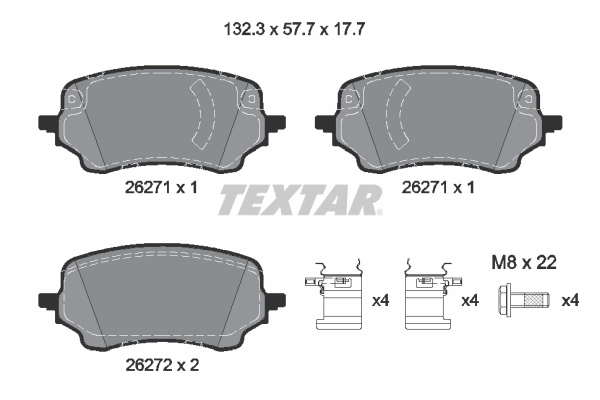 Set placute frana, frana disc TEXTAR 2627101