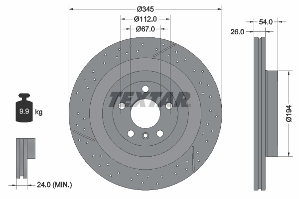 Disc frana TEXTAR 92307905