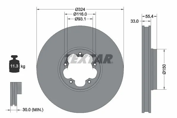 Disc frana TEXTAR 92347103