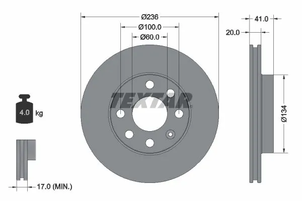 Disc frana TEXTAR 92029603