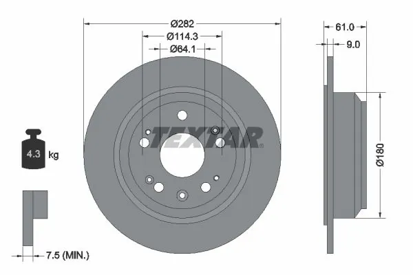 Disc frana TEXTAR 92165803