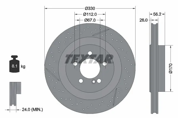 Disc frana TEXTAR 92151605