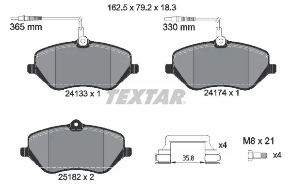 Set placute frana, frana disc TEXTAR 2413303