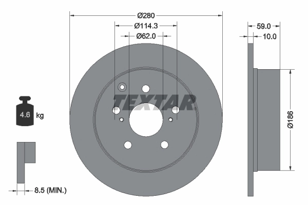 Disc frana TEXTAR 92168103