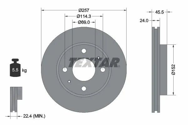 Disc frana TEXTAR 92130800
