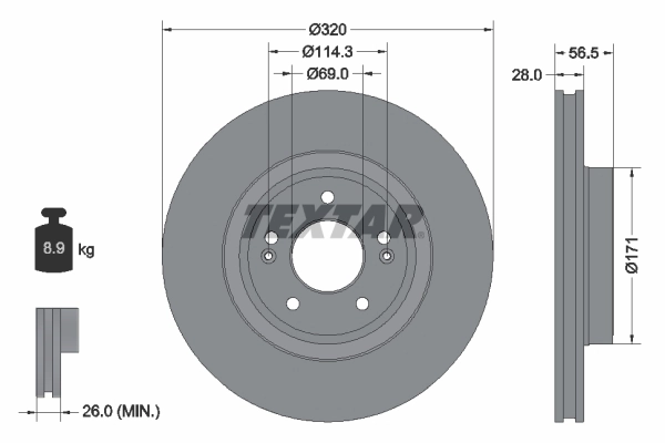 Disc frana TEXTAR 92323605