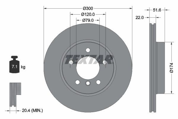 Disc frana TEXTAR 92097205