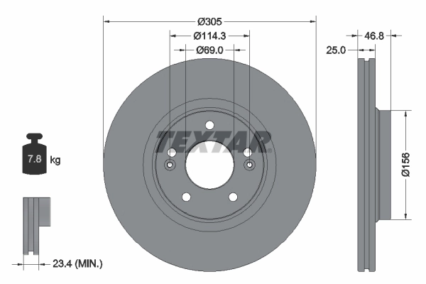 Disc frana TEXTAR 92292205