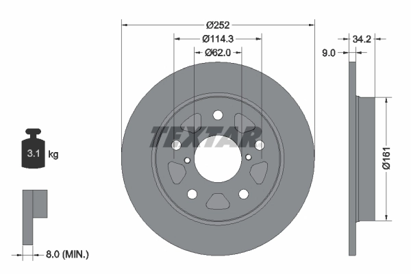 Disc frana TEXTAR 92305703