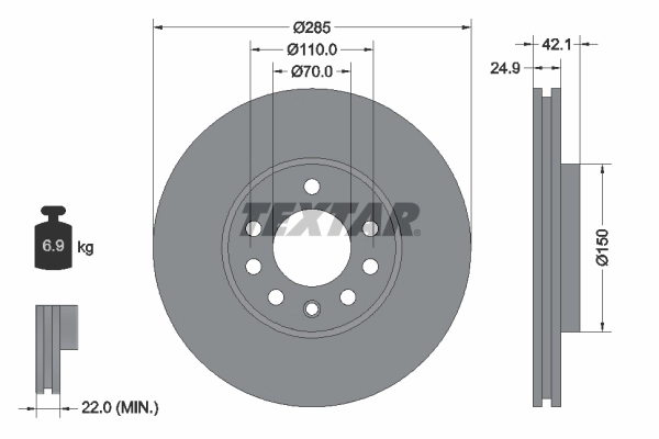Disc frana TEXTAR 92118705